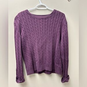 Cotton Exchange Women’s Purple Cable Knit Sweater‎